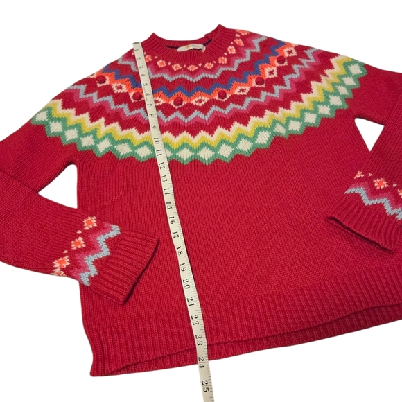 Boden Emma Fair Isle Christmas Festive Sweater Wool Colorful Red Rainbow SZ 4 - Picture 5 of 9